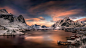 General 1920x1080 Norway Reine Lofoten Islands clouds sunset mountains