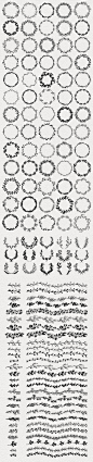 105黑白线条简洁艺术花环桂冠边框分割线条矢量/PNG设计素材-淘宝网