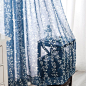 垂柳纱 三色垂柳印花 现代中式仿麻订制窗帘窗纱