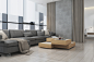 【客厅】：是极简风，原木茶几呈现悬浮式的艺术美感，搭配柔软的沙发，营造优雅舒适的居家氛围。
