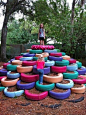 Tyre play yard: Backyard Ideas, Playground Ideas, Outdoor Play, Kids, Fun, Diy, Garden, Tire