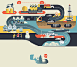 TOTAL calendar : An illustrative calendar project for TOTAL Russia, with Design Bureau in Moscow. 12 illustrations are created to show how TOTAL manage their oil extraction, products manufacture, logistics in a more sustainable way. 