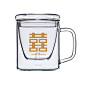 【太火鸟】物舍伍零陆零 创意双喜玻璃杯子 耐高温耐热茶具茶杯