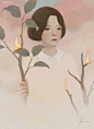 Jiwoon Pak 敏感唯美的绘画艺术 韩国 花 生活插画 清新 敏感 手绘 女生 商业插画 儿童插画 人像插画 