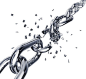 What do you see when you look at this image? 1. It took a very strong person to break this chain? 2. The chain was weak to begin with and broke at it's weakest point?