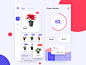 Flower store application concept mobile app flower concept red blue minimal user experience user interface statistic ios iphone x graph typography flat mobile data ux design ui