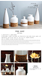 宜家风格陶瓷白色花瓶摆件 现代简约日式创意客厅家居软装饰品-淘宝网