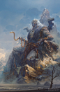 Turiel, The Hero Immemorial, Peter Mohrbacher : The way Turiel carried his massive stature was a matter of public spectacle. His feats of strength were sometimes put to good use but often bled into showmanship. The praise people showered him with seemed t