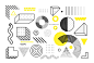 树叶孟菲斯海报点线面创意3D立体几何图形矢量AI设计素材 (4)