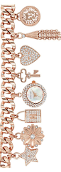 ANNE KLEIN Pavé Charm Bracelet Watch