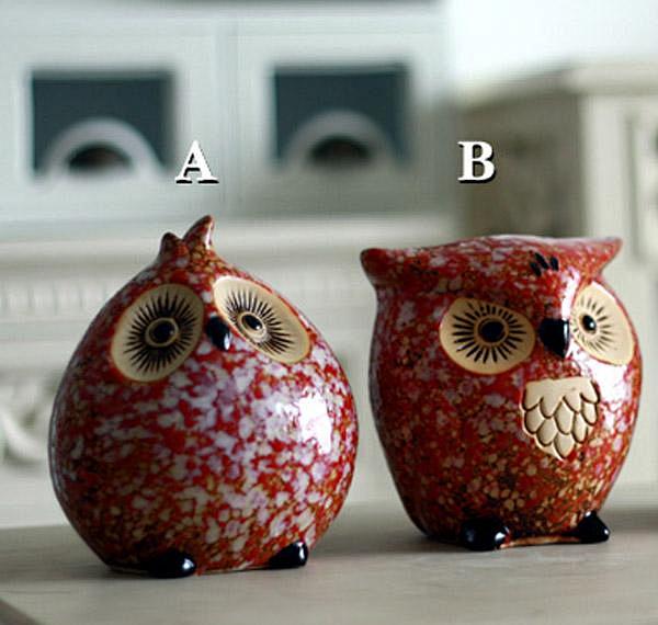 陶瓷猫头鹰储蓄罐，好可爱啊！