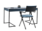 Siena Desk  Contemporary, Metal, Leather, Desks  Writing Table by Tom Faulkner