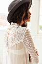 Kimchi Blue Victoria Lace Mock-Neck Blouse // Urban Outfitters