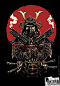 Post Apocalyptic Samurai : A design i did for Galactic Force one stop Games and toys in Chicago, Illinois