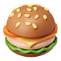 汉堡 3d 插图