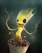Baby Groot - 2014 : I've done this work inspired by Cristopher Uminga's concept and also by Guardians of the galaxy movie. I used 3ds max,vray,zbrush and photoshop. That's Baby Groot =B