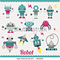 seamless robot pattern - stock vector