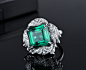 米莱珠宝10.5克拉天然祖母绿18k金钻石戒指女 彩色宝石 送妈妈-淘宝网