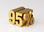 gold-colored-ninety-five-percent-off-discount-symbol-white-background-3d-illustration