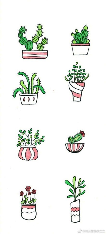 植物盆栽简笔画图片