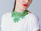 土耳其设计师Ebru 威尼斯蕾丝婚礼度假椰树海边纤细项链 Flora-淘宝网