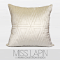 法式浪漫/样板房床头沙发高档靠包抱枕/米白色浅米色几何绗棉方枕
