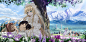 Anime 2560x1264 Gosick Victorique de Blois mountains flowers Kazuya Kujou