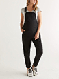 Black Maternity Jean Overall