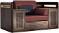 天一美家 品冠新中式印尼黑酸枝客厅单人沙发，新中式风格，客厅场景