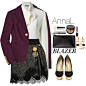 A fashion look from March 2015 featuring white long sleeve shirt, purple blazer and lace skirt. Browse and shop related looks.