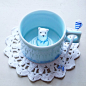 三浅陶瓷|原创 北极熊 咖啡杯 生日礼物 白熊咖啡厅 **礼物-礼物街