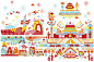KARAS中国城市插画：花花世界，斑斓城市印象 | TOPYS | 全球顶尖创意分享平台 OPEN YOUR MIND | 作品