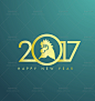 346号2017新年文字鸡年生肖图案LOGO海报矢量设计素材源文件模板-淘宝网