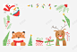 圣诞节驯鹿雪人边框矢量图 设计图片 免费下载 页面网页 平面电商 创意素材
