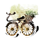 一个物体,自行车,篮子,绿色,叶子_gic7333030_Bicycle With Potted Plant_创意图片_Getty Images China