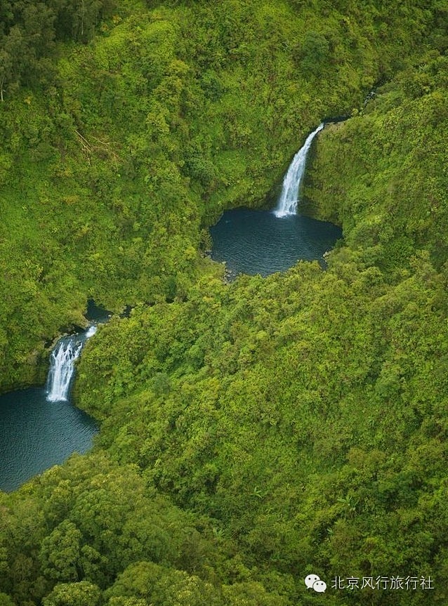 夏威夷、深林、瀑布