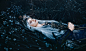 People 2048x1205 women outdoors Gothic women white hair lying down plants dark filter lipstick makeup