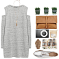 A fashion look from December 2015 featuring grey cocktail dress, patent flats and real leather purses. Browse and shop related looks.