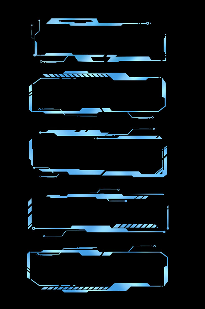 蓝色科技感边框科幻装饰免扣元素-众图网
