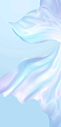 This may contain: an abstract blue and white background with flowing fabric