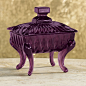 Amethyst glass candy dish