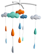 [Clouds] Crib Mobile Crib Hanging Bell Infant Musical Toy Crib Decor modern-baby-mobiles