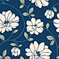20.5 In. W Cream and Blue Large Scale Retro Floral Trail Wallpaper-WC1282871 at The Home Depot