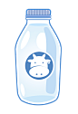 手绘png牛奶瓶