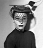 Bettina wearing hat by Rose Valois, 1951