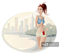 morning jogging创意图片素材 - DigitalVision Vectors