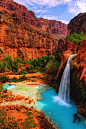 Havasu Falls in the Havasupai Indian Reservation, Grand Canyon