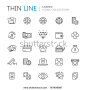 Collection of casino thin line icons