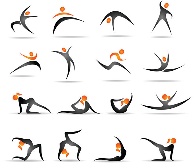 体操动作演示图矢量素材，素材格式：AI，...