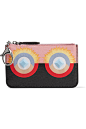 Fendi - Embellished printed textured-leather wallet : Multicolored textured-leather (Calf) Zip fastening along top Comes with dust bag Made in Italy